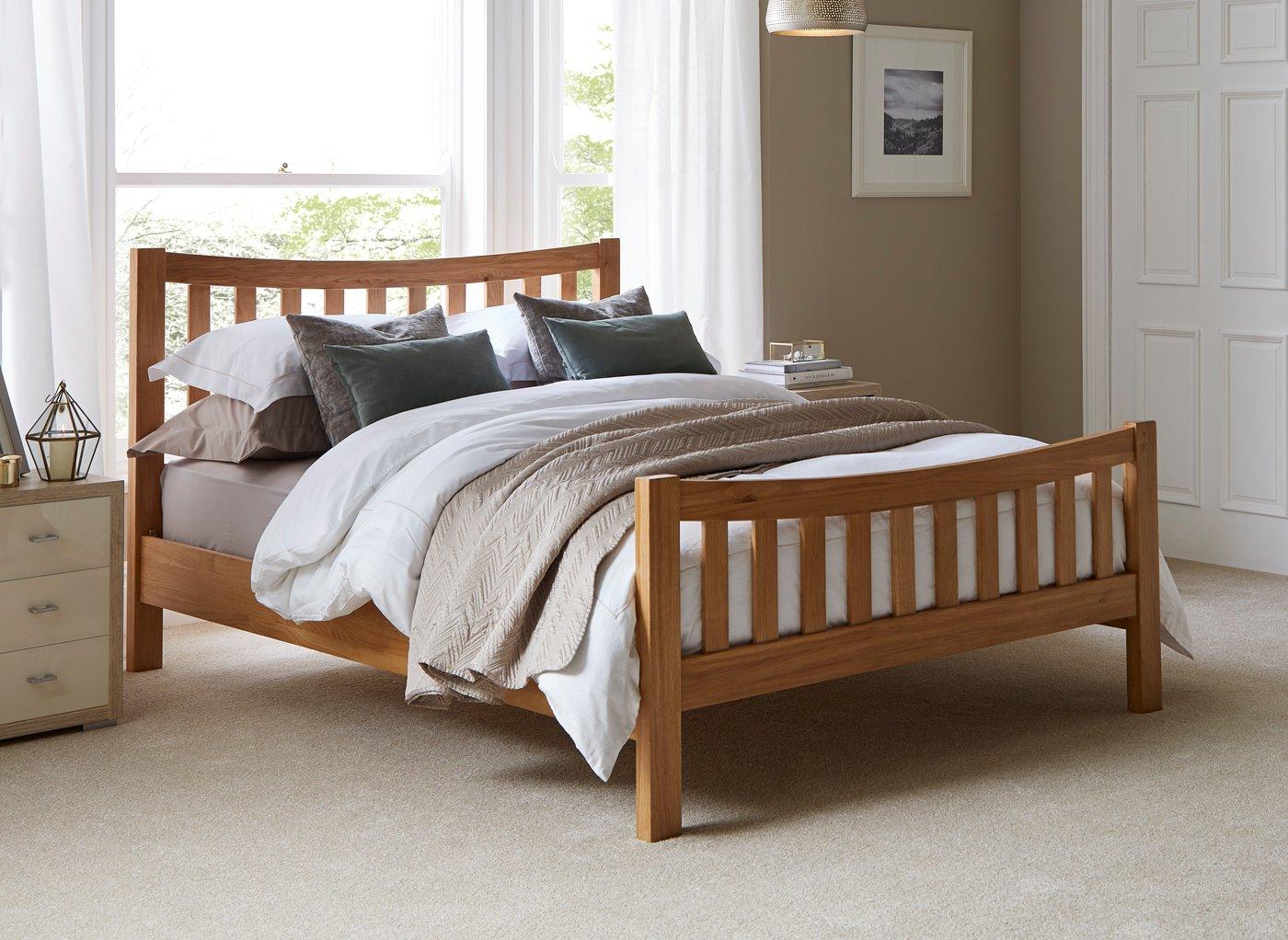 wooden bed frame with foldable mattress