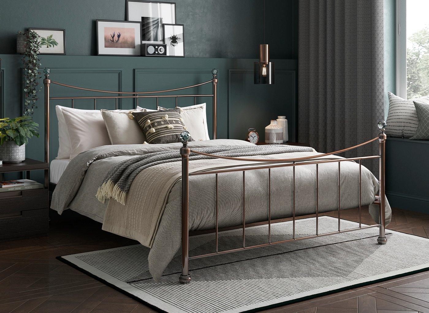 Lizzie K Rose Gold Bed Solid Slats 5, Rose Gold Bed Frame