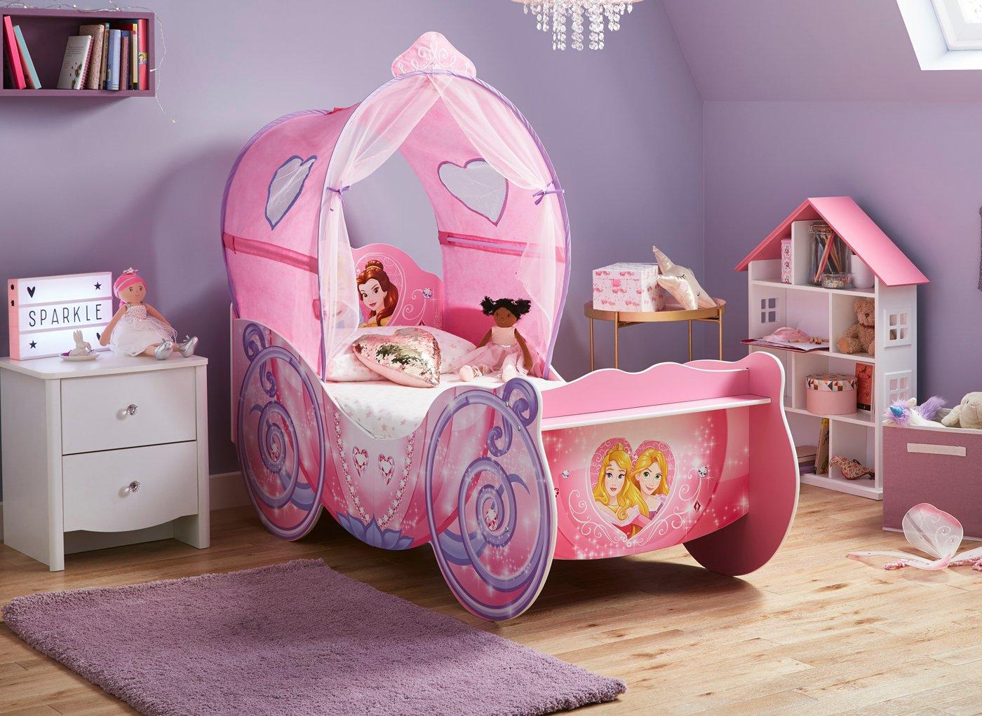 Disney Princess Carriage Toddler Bed Frame with Canopy | Bed Sava