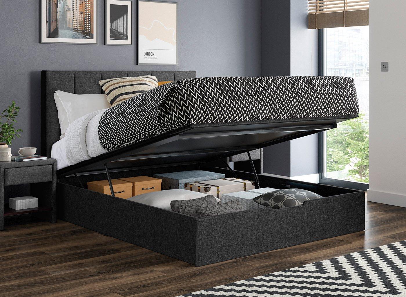 Ealing Grey Ottoman Bed Frame 5’0 King Bed Sava