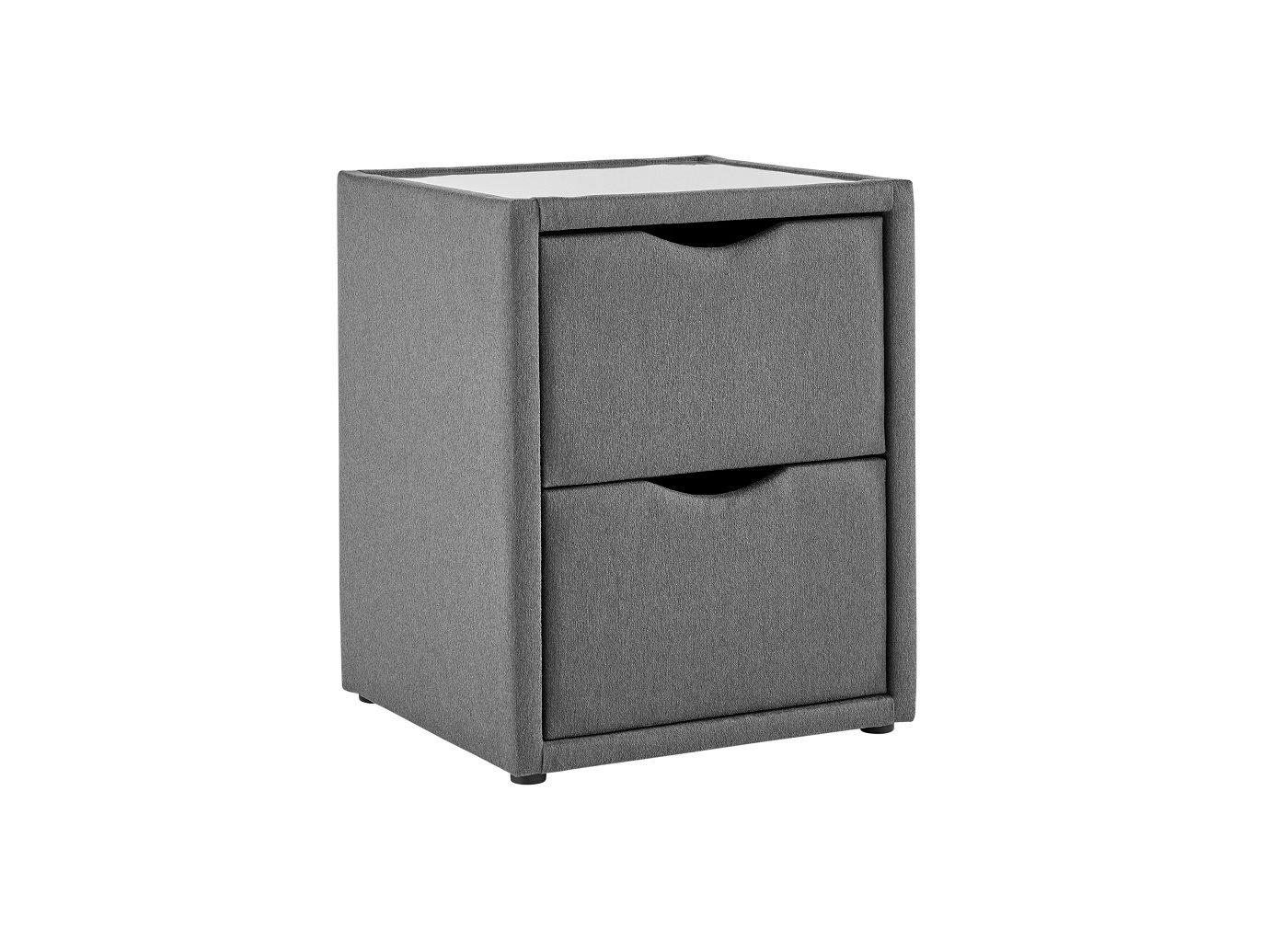 Luxury Upholstered Bedside Table Grey Bed Sava