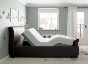 Lucia Sleepmotion Adjustable Upholstered Bed Frame 5'0 King BROWN