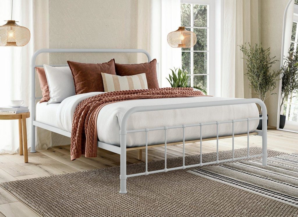 Abbey Metal Bed Frame 4'6 Double Grey