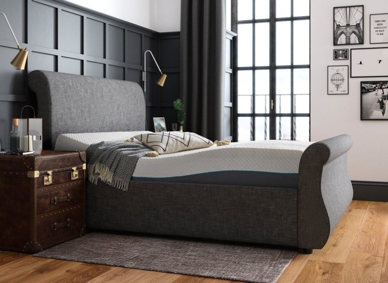 Detroit Sleepmotion Double 200i Adjustable Upholstered Bed Frame 4'6 Double Grey