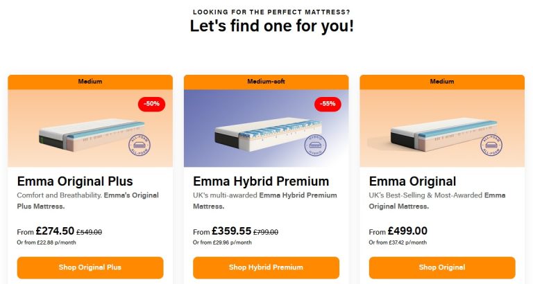 emma mattress prices