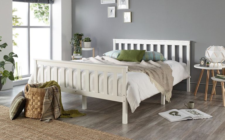 Aspire Atlantic White Wooden Bed Frame Single | Bed Sava