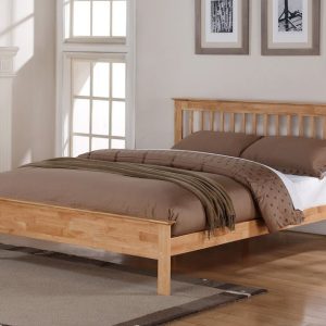 Flintshire Pentre Hardwood Oak Finish Bed Frame Double | Bed Sava