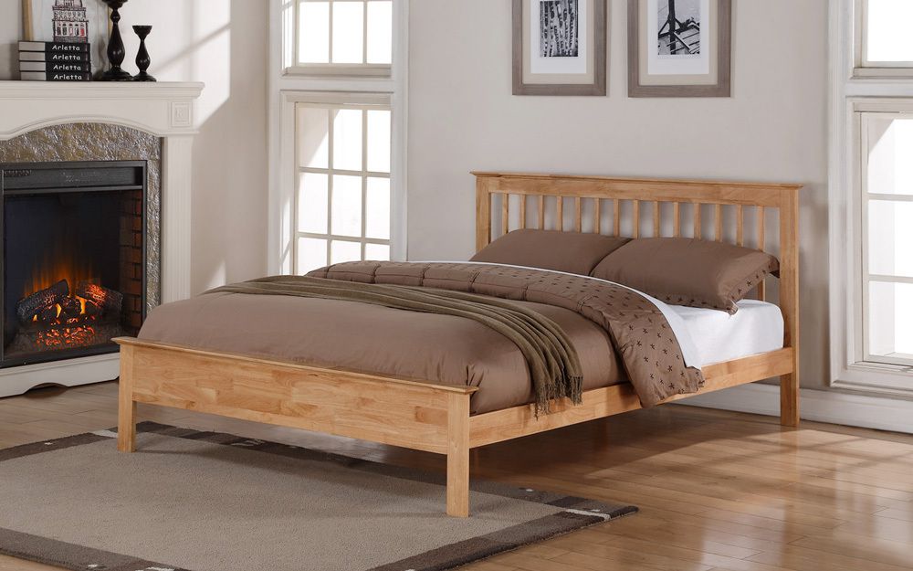 Flintshire Pentre Hardwood Oak Finish Bed Frame, Super King