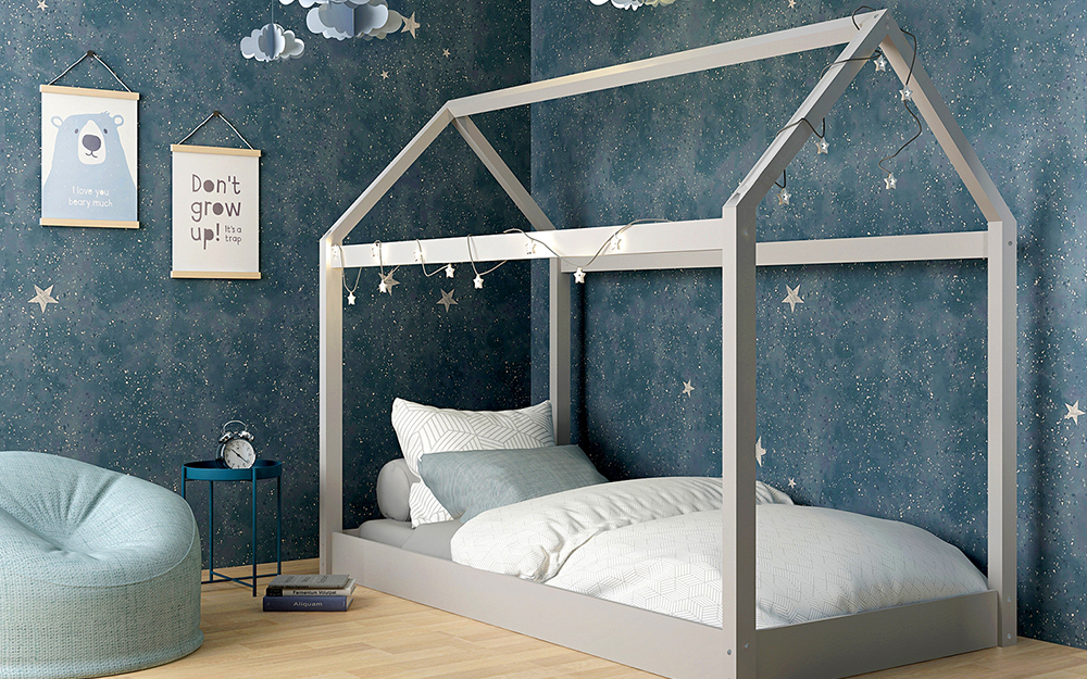 LPD Hickory Wooden Kids Bed Single White | Bed Sava