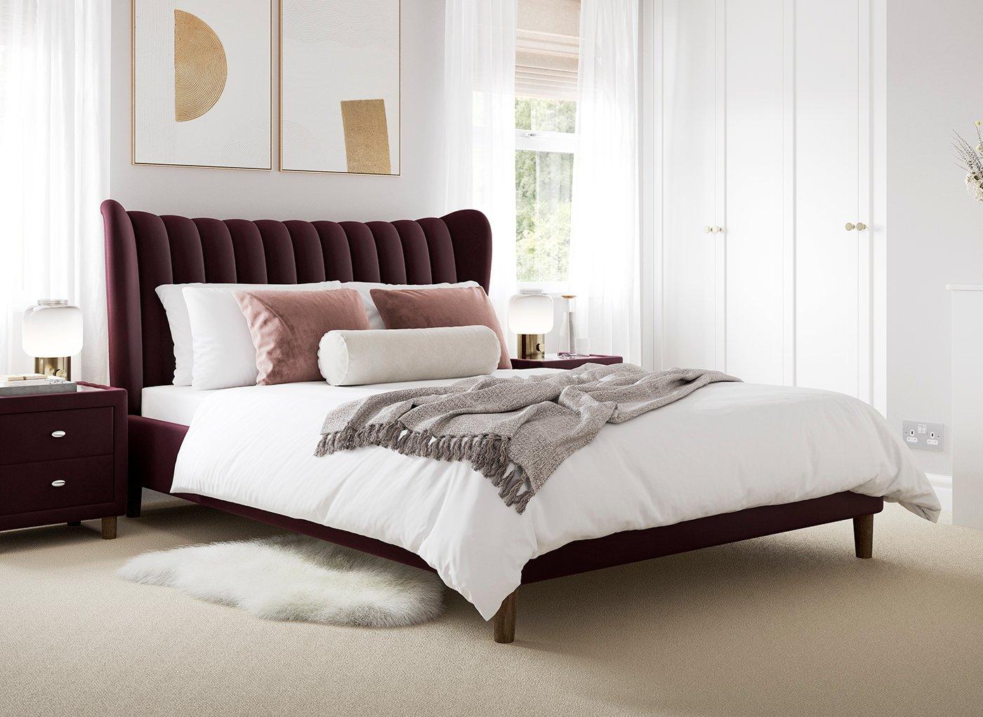 Knox Upholstered Bed Frame – 6'0 Super King – Purple