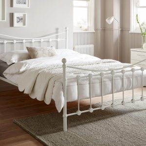 Ava Metal Bed Frame  50 King  White | Bed Sava
