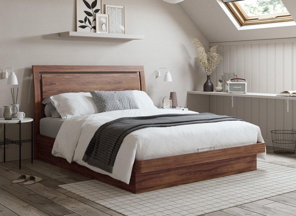 Isabella Wooden Ottoman Bed Frame  46 Double  Brown | Bed Sava