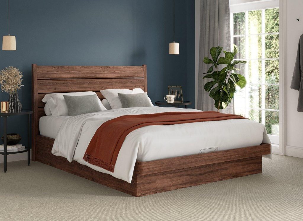 Lodge Platform Ottoman Bed Frame  50 King  Brown | Bed Sava