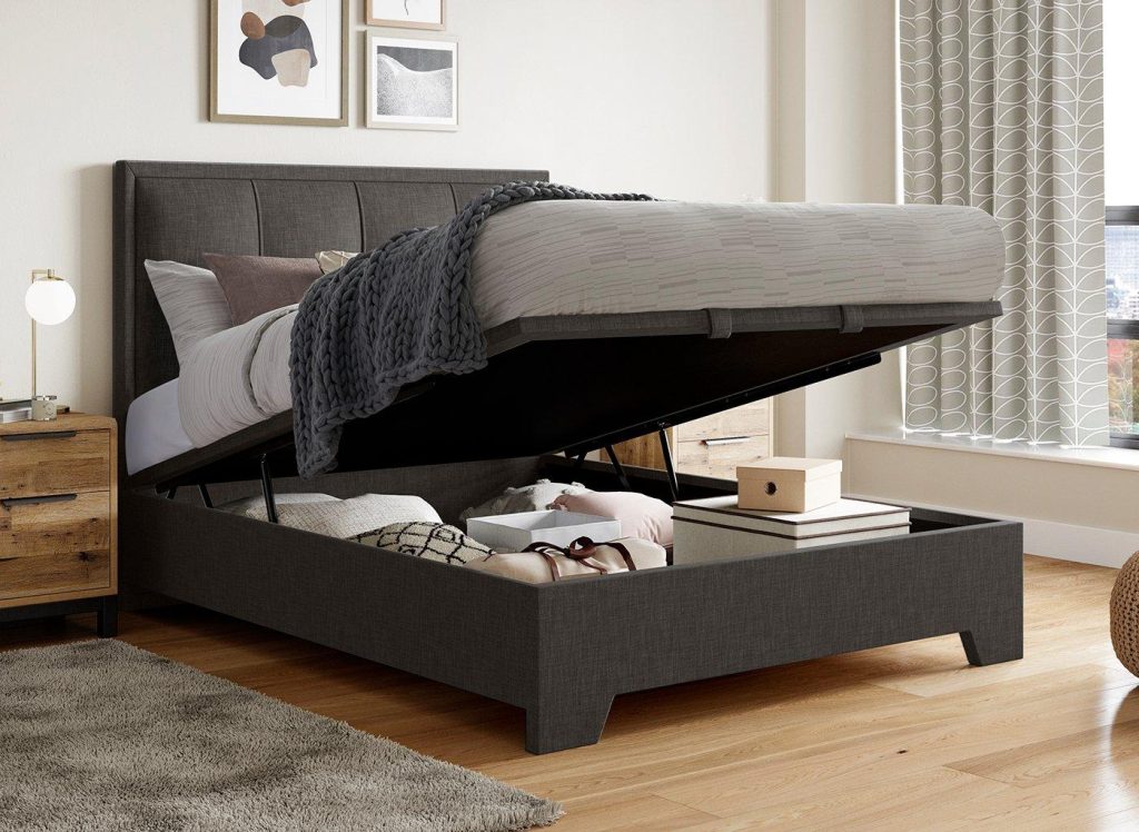 Hopkins Ottoman Bed Frame  50 King  Grey | Bed Sava