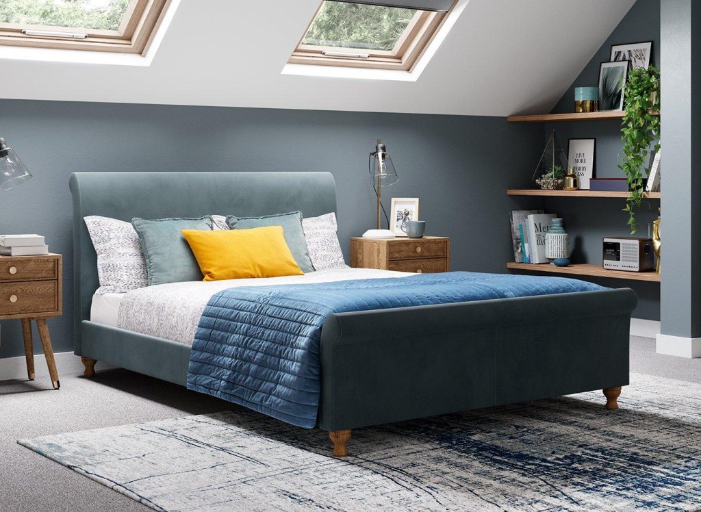 Marley Bed Frame  30 Single  Blue | Bed Sava