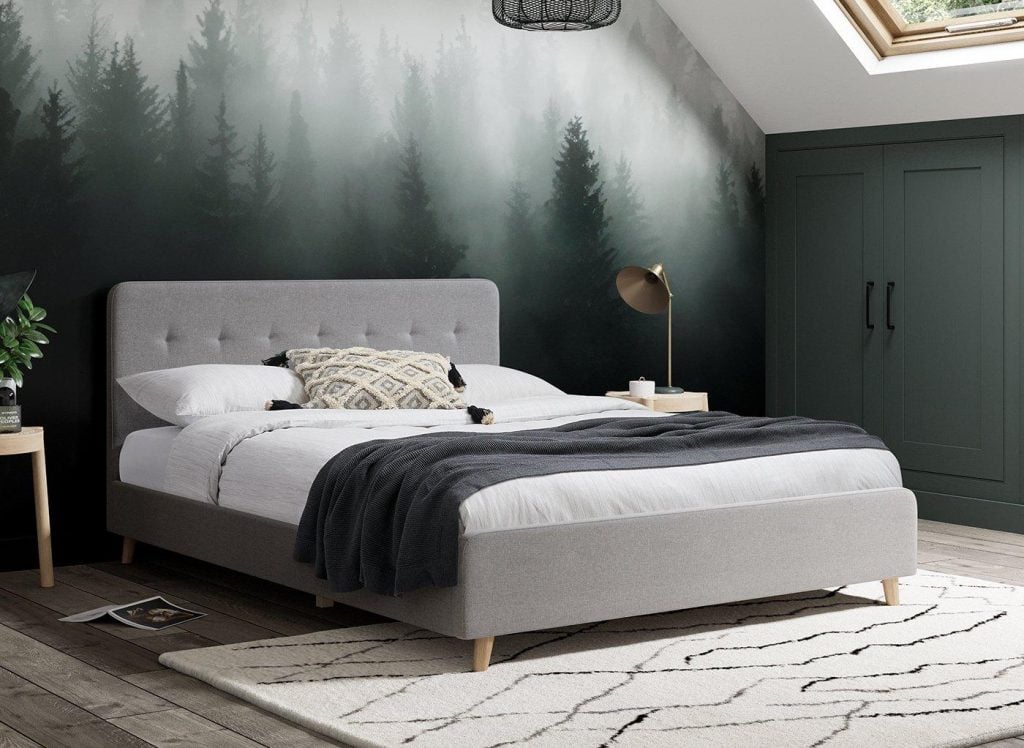Emmerson Upholstered Bed Frame - Grey - 4'6 Double