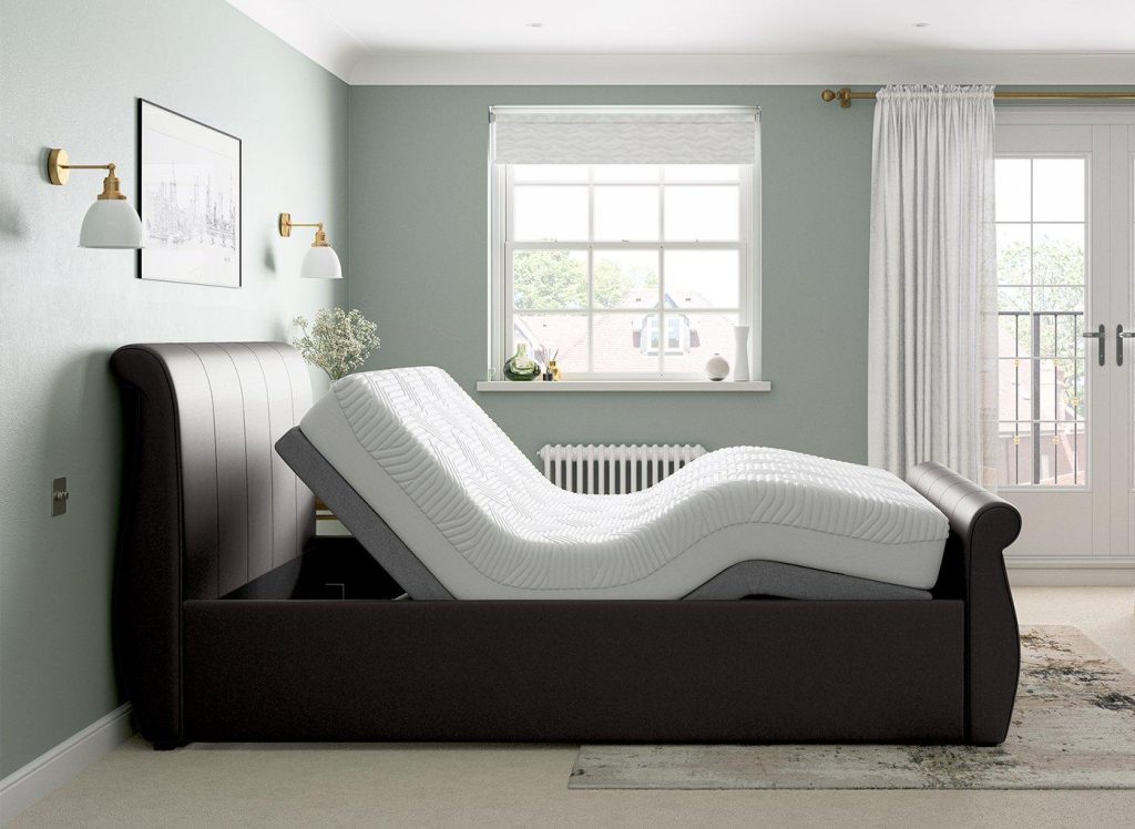 Lucia Sleepmotion Adjustable Upholstered Bed Frame  30 Single  Brown | Bed Sava