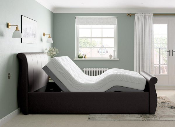 Lucia Sleepmotion Adjustable Upholstered Bed Frame  30 Single  Brown | Bed Sava