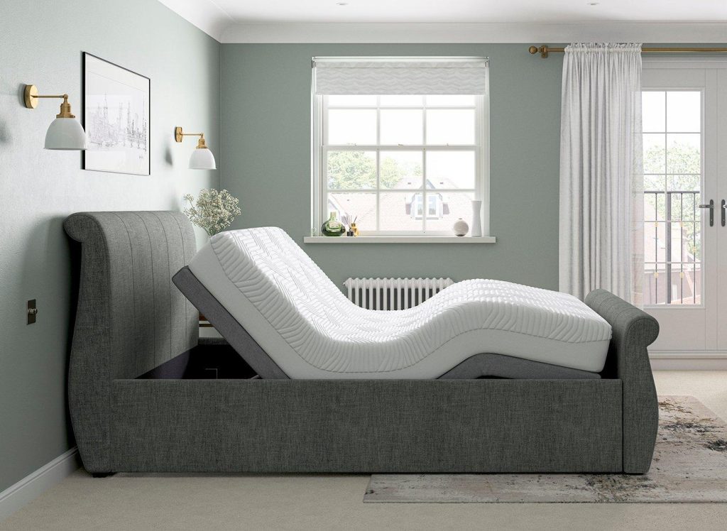 Lucia Sleepmotion Adjustable Upholstered Bed Frame  30 Single  Grey | Bed Sava