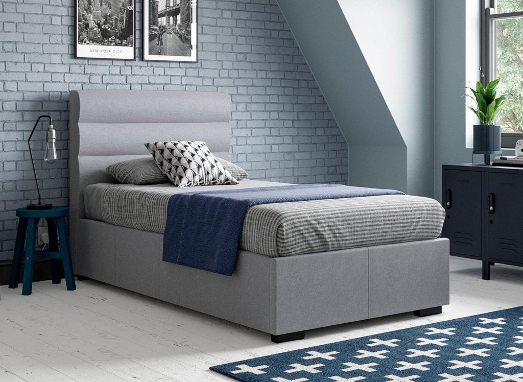 Dawson Single Ottoman Sound System Bed  30 Single  Grey | Bed Sava