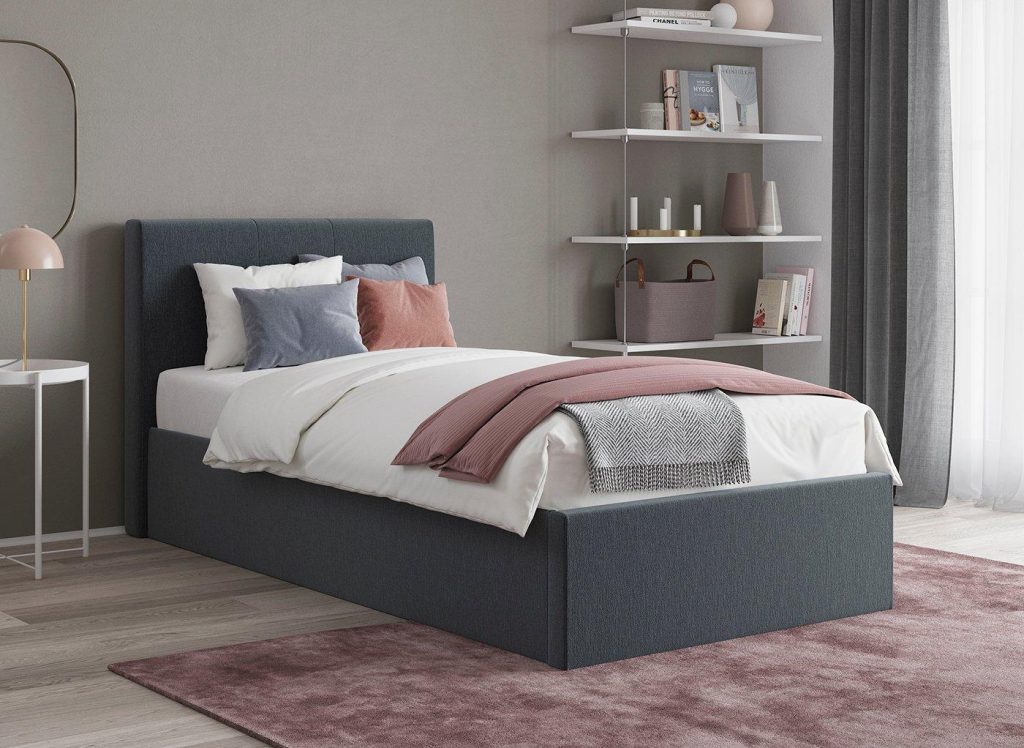 Yardley Upholstered Ottoman Bed Frame - 3'0 Single - Grey