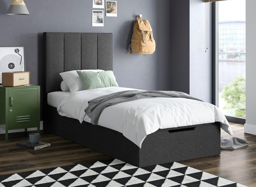 Ealing Ottoman Bed Frame  30 Single  Grey | Bed Sava