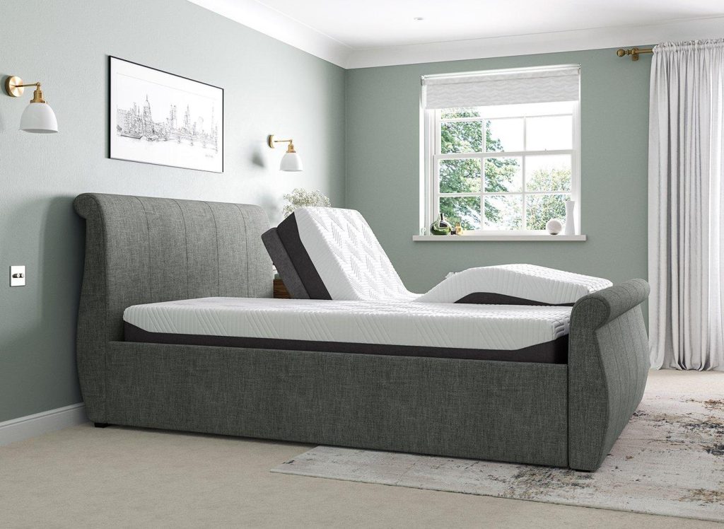 Lucia Sleepmotion Super King 200 Adjustable Upholstered Bed Frame - 6'0 Super King - Grey