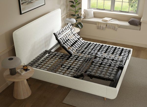 TEMPUR® Sensory Arc Adjustable Upholstered Bed Frame  50 King  White | Bed Sava