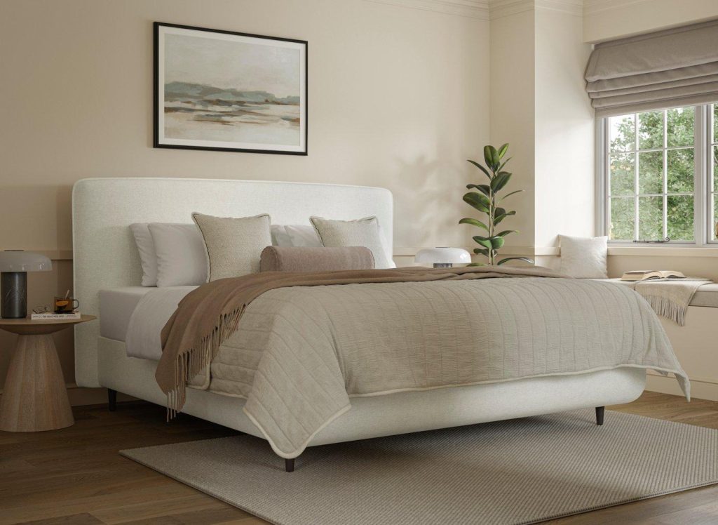 TEMPUR® Sensory Arc Upholstered Bed Frame - 5'0 King - White