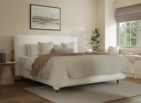 TEMPUR® Sensory Arc Upholstered Bed Frame  50 King  White | Bed Sava