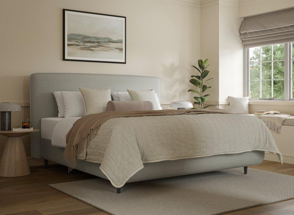 TEMPUR® Sensory Arc Upholstered Bed Frame - 6'0 Super King - Grey
