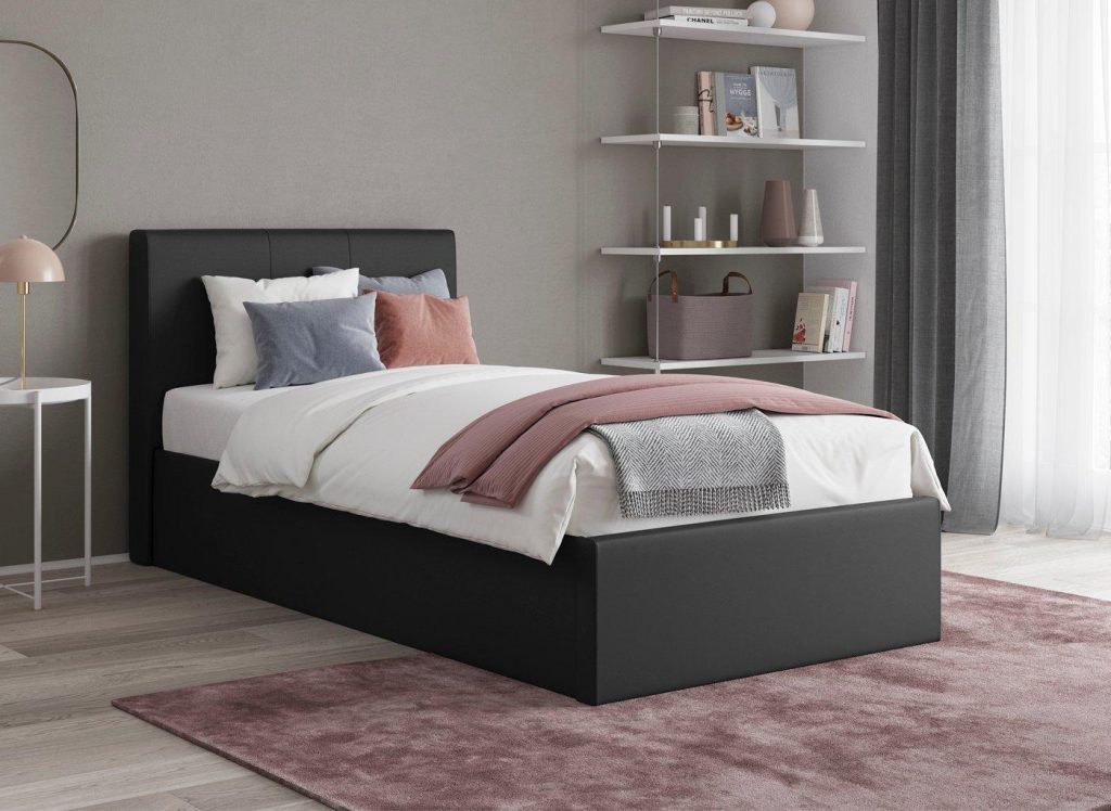 Yardley Upholstered Ottoman Bed Frame - 3'0 Single - Black