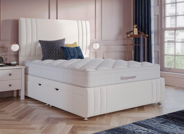 Sleepeezee Novara Ottoman Divan Bed Base  60 Super King  Cream | Bed Sava