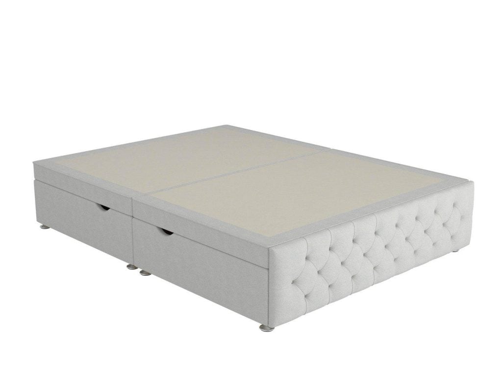 Messina Upholstered Ottoman Divan Base  46 Double  Silver | Bed Sava
