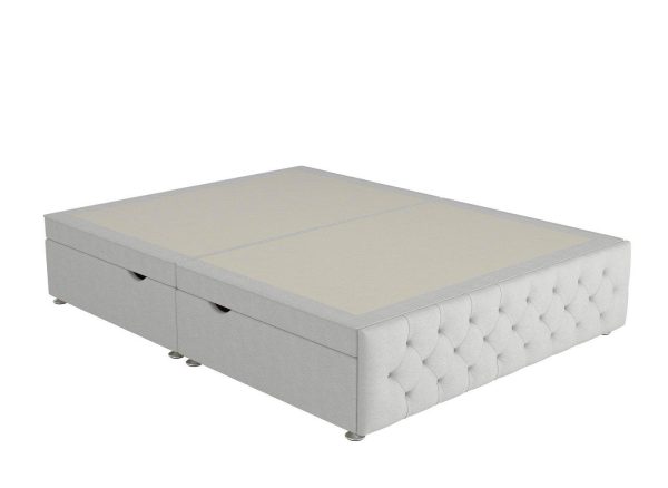 Messina Upholstered Ottoman Divan Base  50 King  Silver | Bed Sava