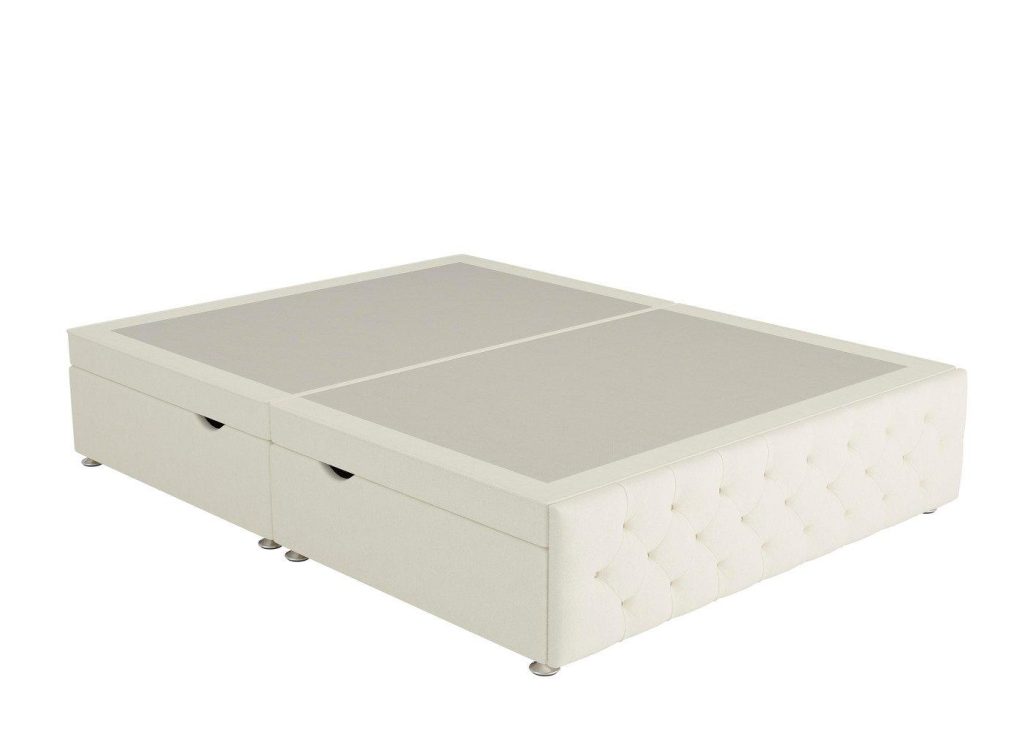 Messina Upholstered Ottoman Divan Base  60 Super King  Cream | Bed Sava