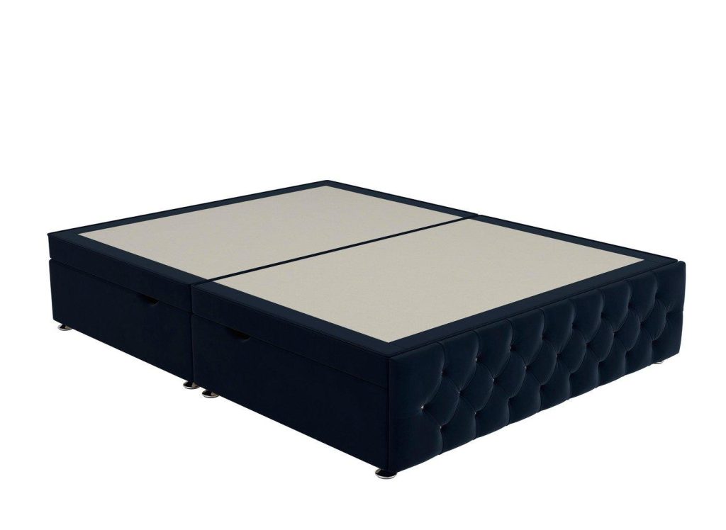 Messina Upholstered Ottoman Divan Base  50 King  Blue | Bed Sava