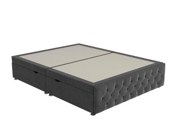 Messina Upholstered Ottoman Divan Base  50 King  Grey | Bed Sava