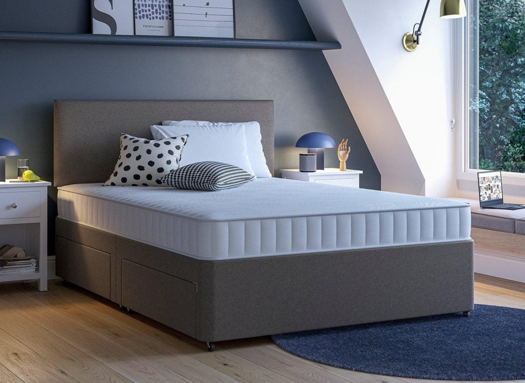 Dreams Workshop Divan Bed Base  40 Small Double  Grey | Bed Sava