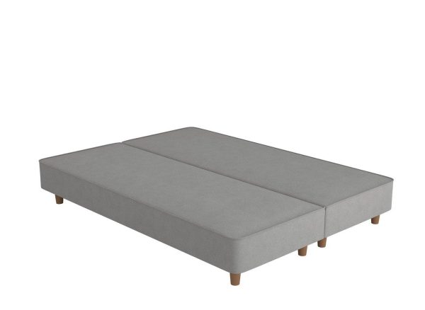 Flaxby Shallow Divan Bed Base  60 Super King  Silver | Bed Sava