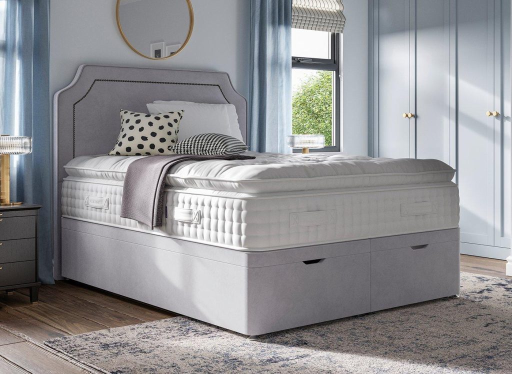 Flaxby Ottoman Divan Bed Base  50 King  Purple | Bed Sava