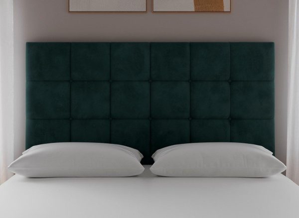 Sleepeezee Pompeii Headboard  60 Super King  Green | Bed Sava
