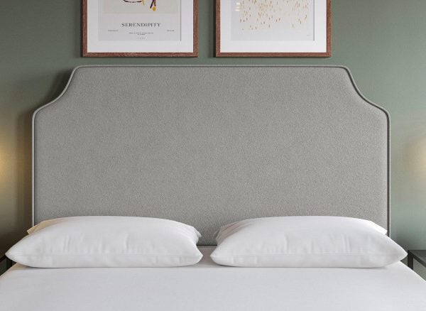 Flaxby Rainton Padded Headboard  46 Double  Silver | Bed Sava