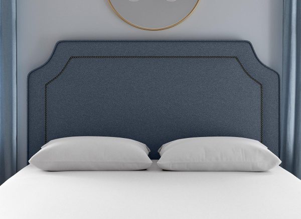 Flaxby Malton Padded Headboard  60 Super King  Blue | Bed Sava