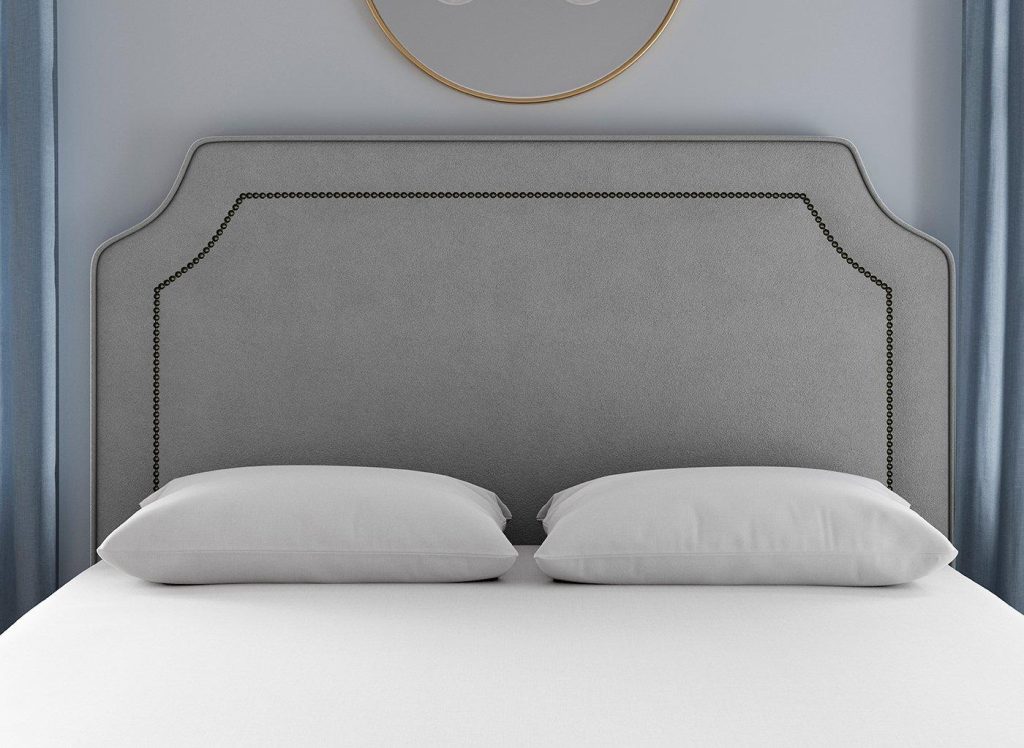 Flaxby Malton Padded Headboard  50 King  Silver | Bed Sava