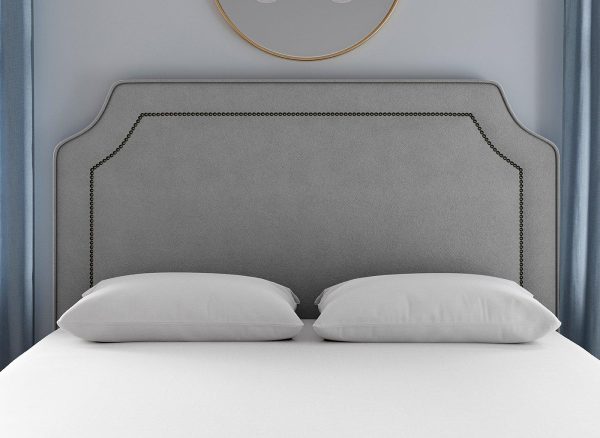 Flaxby Malton Padded Headboard  60 Super King  Silver | Bed Sava