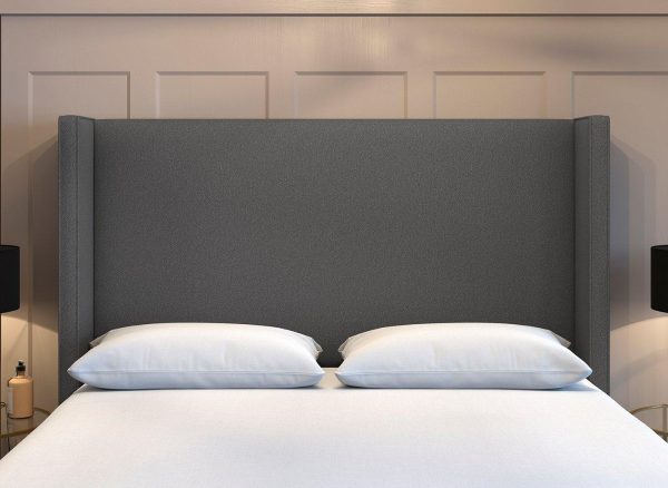 Flaxby Kettlewell Winged Headboard  46 Double  Grey | Bed Sava