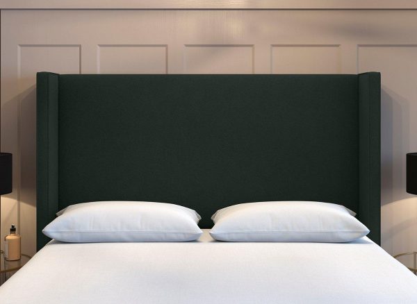 Flaxby Kettlewell Winged Headboard  40 Small Double  Green | Bed Sava