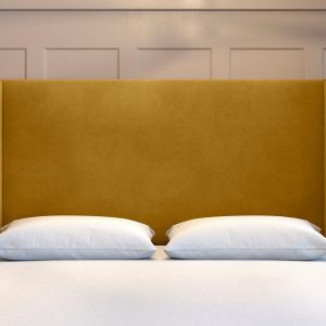 Flaxby Kettlewell Winged Headboard  50 King  Gold | Bed Sava