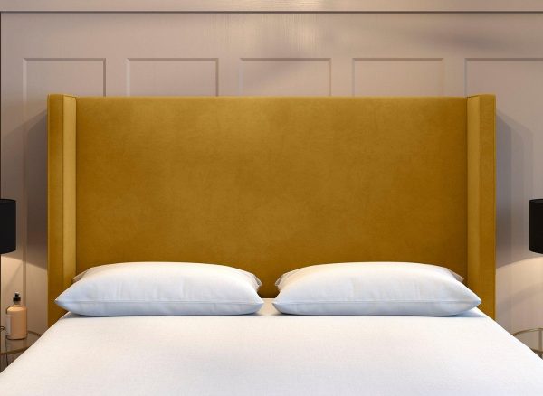 Flaxby Kettlewell Winged Headboard  50 King  Gold | Bed Sava